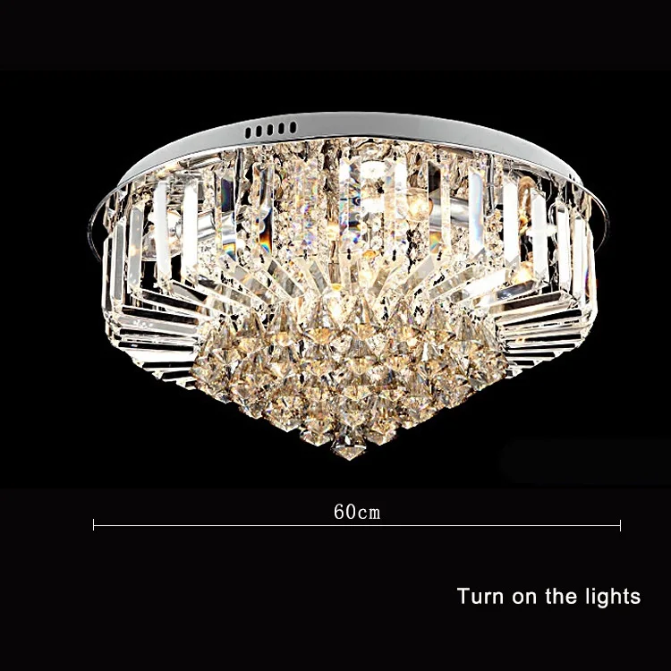 Modern 30w Crystal Chandelier Ceiling Fixtures Flush Mount E14 Modern 30w Crystal Chandelier Ceiling Fixtures Flush Mount E14 Halogen Bulbs Chandeliers Ac220v 40 60 80 100cm Diameter In From Lights