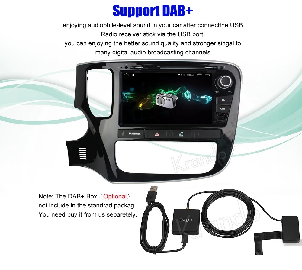 Flash Deal Krando 8" Android 7.1 car navigation multimedia system for Mitsubish Outlander 2015+ audio radio gps dvd player WIFI 3G DAB+ 11