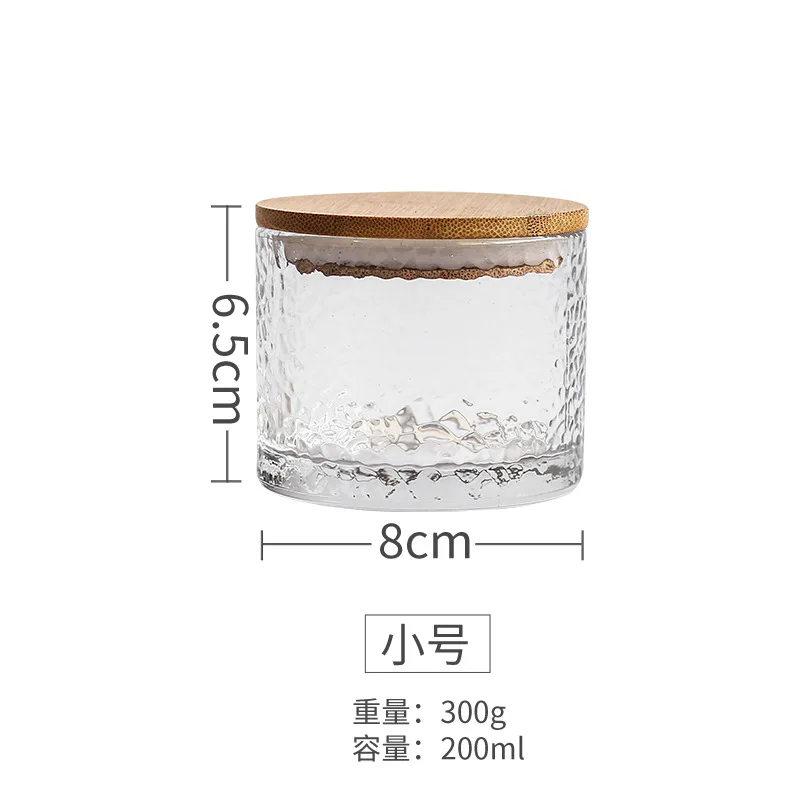Лучшая кухонная стеклянная коробка для приправ с бамбуковой крышкой и ложкой, прозрачные стеклянные герметичные контейнеры для хранения, банки для приправ, набор с основанием - Цвет: Small