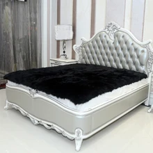 Черный искусственный коврик из овчины искусственное меховое одеяло декоративные одеяла искусственный пол коврики ковры и ковры для гостиной меховой ковер