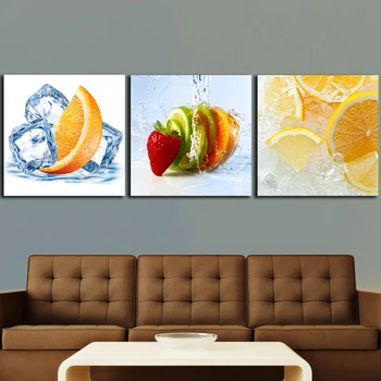 

Painting Frame Art Poster Wall Modular 3 Piece Kitchen Fruit Lemons Orange Pictures Living Room Home Decor Print On Canvas