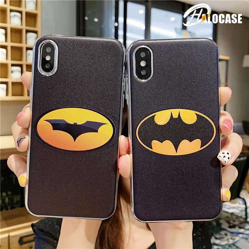 

Cute cartoon Batman Superman Iron Man Marvel Comics Hero Case For iPhone XS MAX X XR iPhone 7 8 6S Plus 10X Silicone Phone Cases