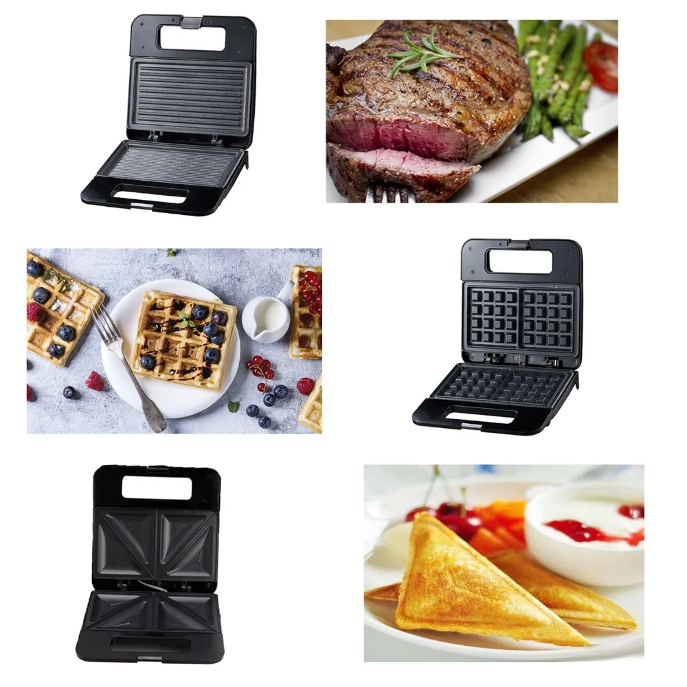

Non-stick 3 Type Multifunctional Waffle Maker Waffle iron for Home Muffin Machine Sandwich making machine breakfast machine