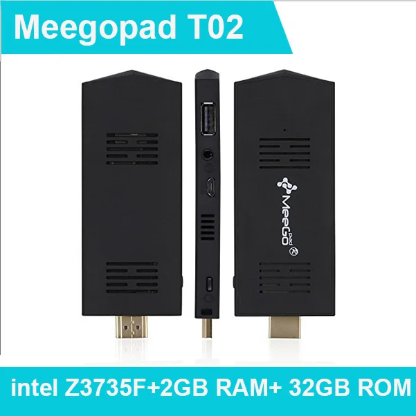  MeeGOPad T02 Windows 10 2GB RAM Version Mini PC With Intel Z3735F 32GB USB Wifi Bluetooth TV BOX Small Compute Stick 