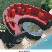 Плетеная уличная мебель садовая мебель из ротанга диван тростниковая уличная мебель секционный диван индивидуальная мебель