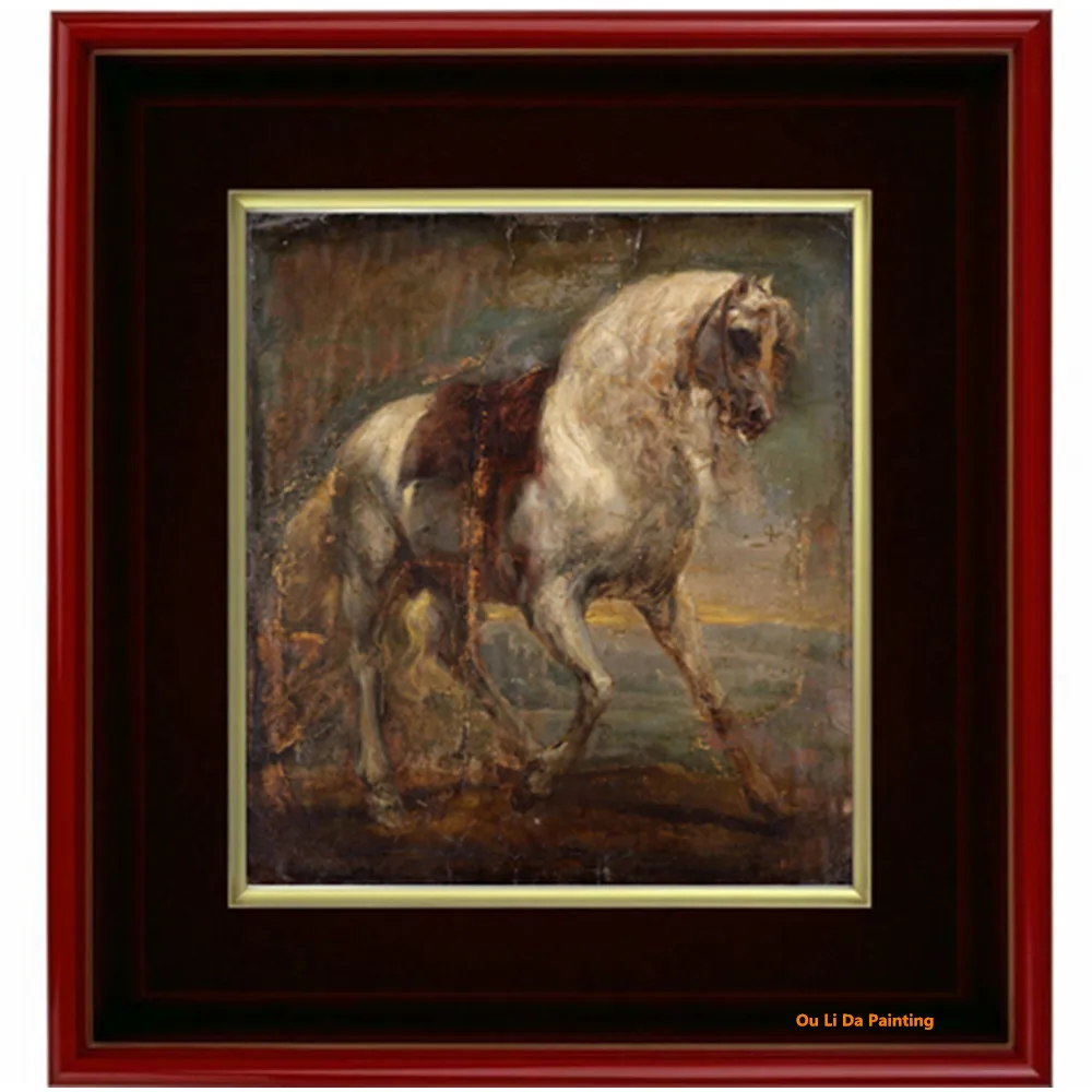 Oil Painting Settlement Horse 16/"x20/" Home Decor Art Canvas Print