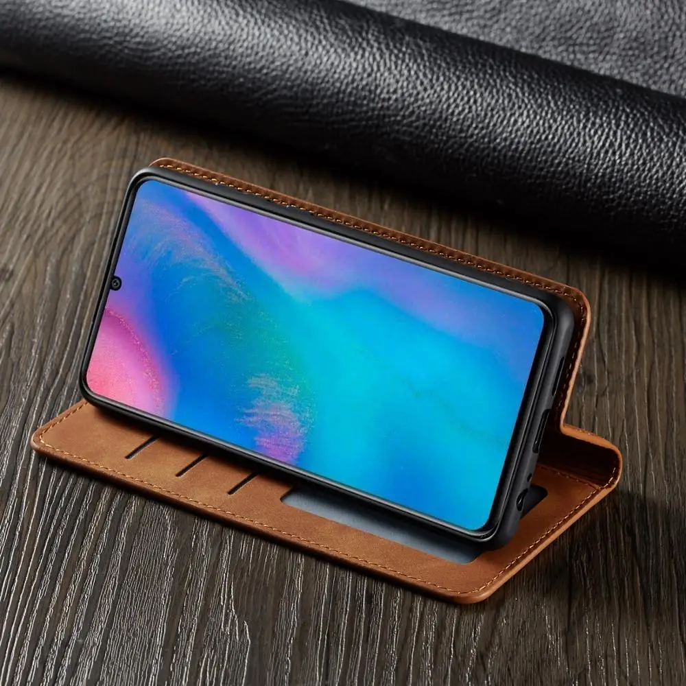 Кожаный чехол кошелек для телефона Huawei P20 P30 Mate 20 Lite Pro с магнитным слотом карт