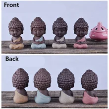 4Pcs/set Yixing Ceramic Buddha Statue Monk Garden Decoration Miniatura Tea Pet Auspicious Ornaments Dudda Buda Buddhism