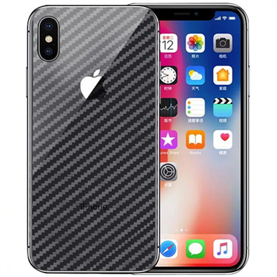

10pcs/lot for iphone X XS MAX XR full 3D anti-fingerprint carbon fiber back screen protector film for iphone 6 6s 7 8 plus 5s se
