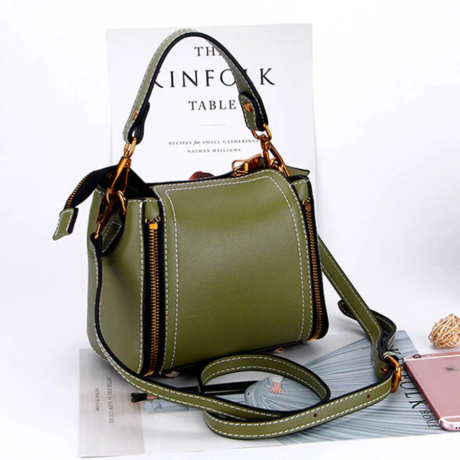 Горячая Распродажа Женская сумка из натуральной кожи в стиле ретро однотонная сумка через плечо сумка-мешок