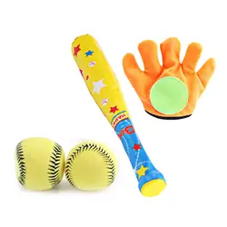 4 шт./компл. Детские игрушечный бейсбол набор мягкие бейсбольные спортивные игрушки детские перчатки летучая мышь мяч набор для детей