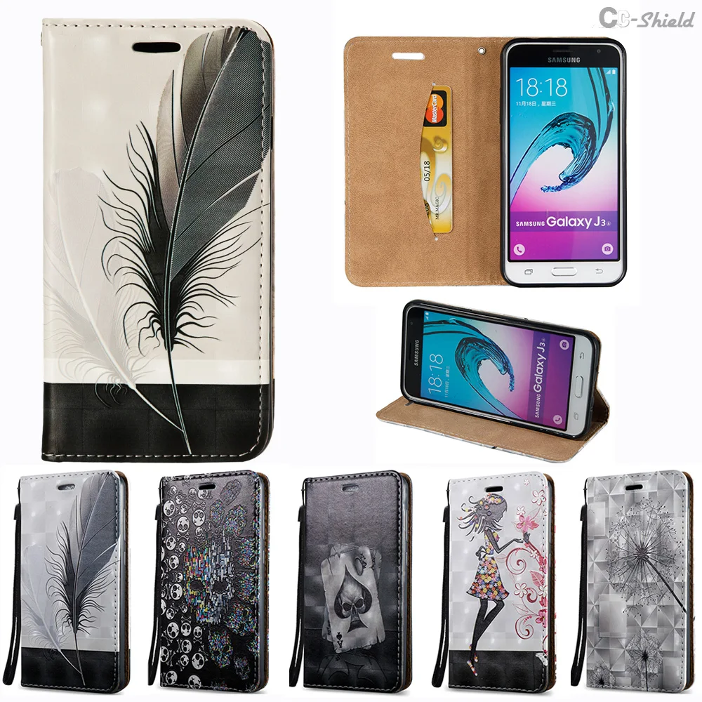 

3D Flip Case for Samsung Galaxy J3 2016 J 3 320 Case SM-J320fn SM-J320F/ds SM-J320F SM-J320h/ds SM-J320m/ds Phone Leather Cover
