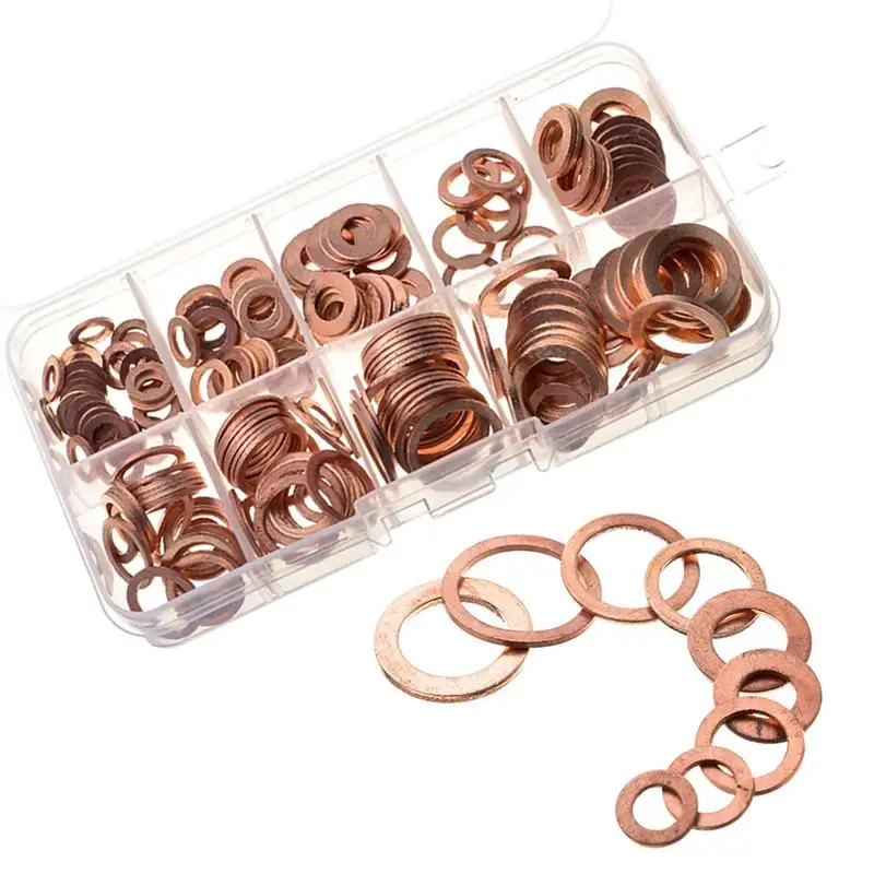 200 шт Медь уплотнительная шайба прокладка слива масла набор прокладок комплект