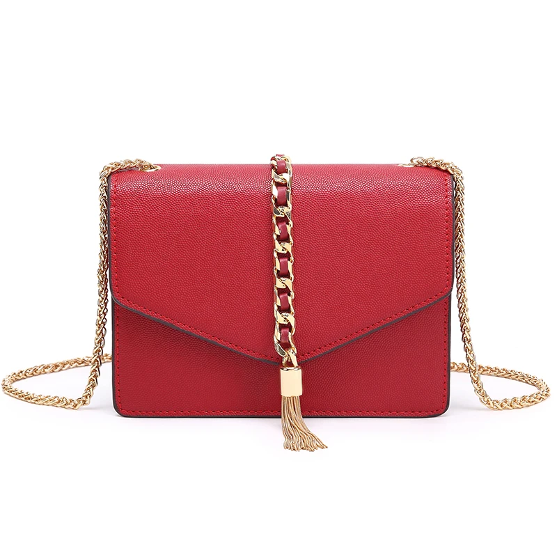 

New Light Color PU Leather Women Handbag Chains Strap Lady Shoulder Bag Simple Style Cover Bag For Young Girl 2018