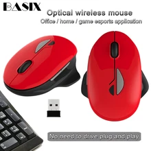 Basix 2,4 ГГц Беспроводной Мышь с батареей 1200 Точек на дюйм Мини-мыши беспроводная компьютерная мышь для Mac, ПК, ноутбука