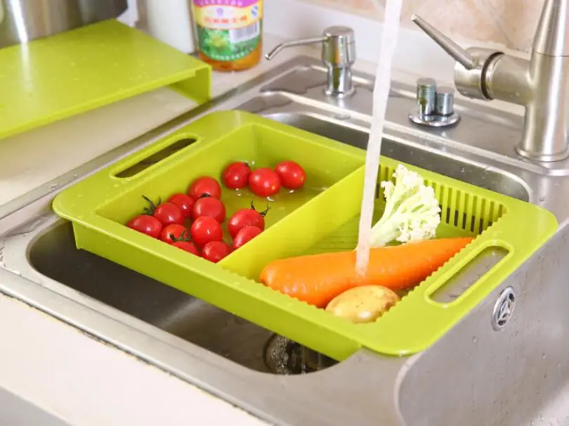 Выдвижная дренажная разделочная доска Multi-function кухонная Корзина Стойка Специальное предложение CJJJCFCJ00472