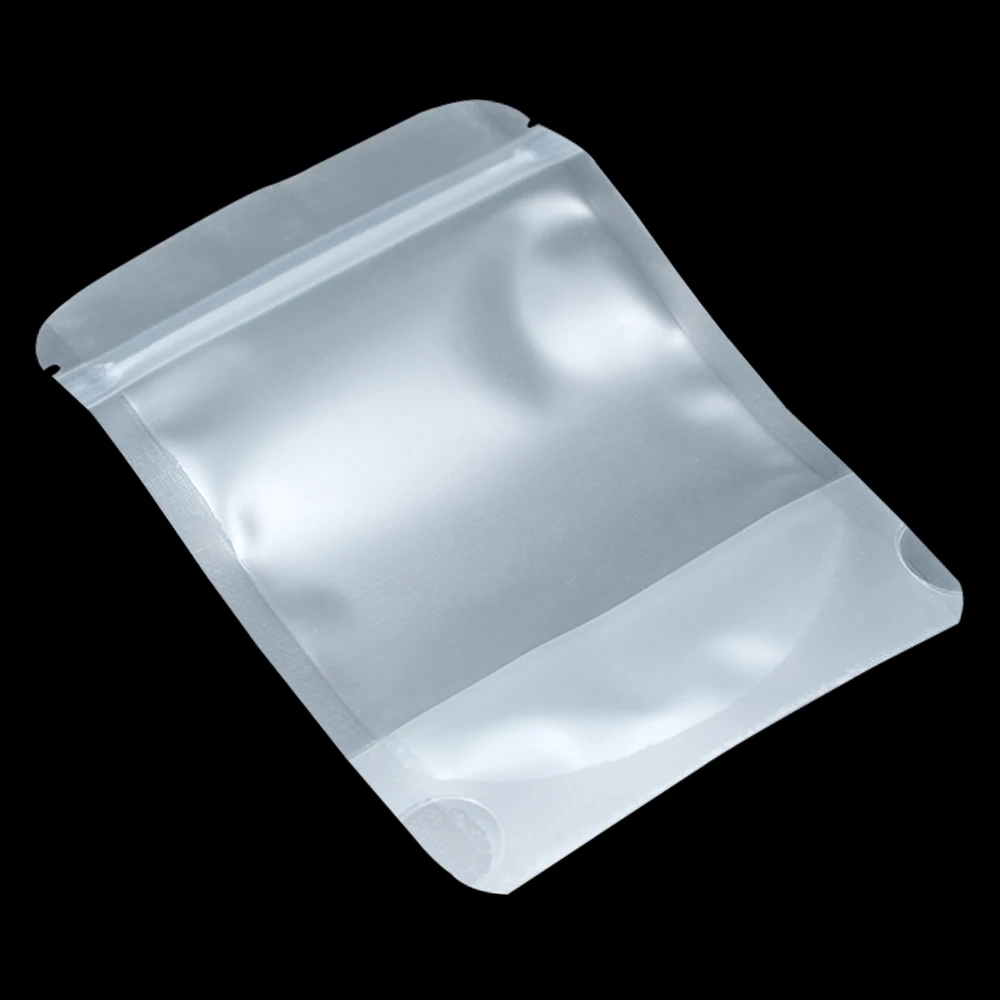 200 шт./лот, пластиковая матовая прозрачная/прозрачная сумка для хранения еды с застежкой-молнией, пакет Doypack, посылка, Упакованные пакеты