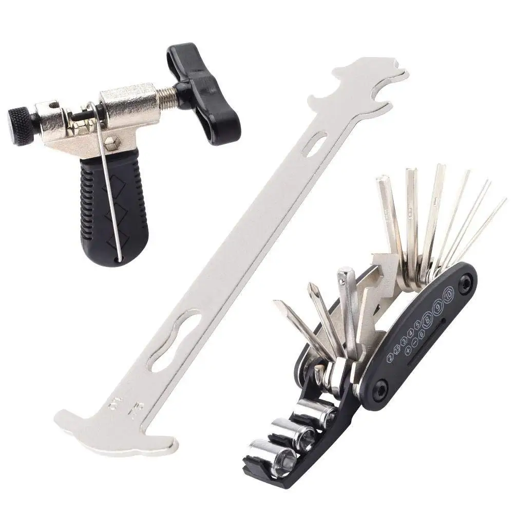 

DSGS Bicycle Repair Tool Kit, 16 In 1 Bike Cycling Mechanical Repair Tool with Chain Splitter Cutter Breaker and Chain Wear In