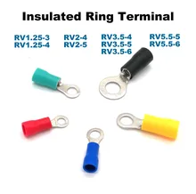 100Pcs Ring Insulated Crimp terminal Electrical Wire Connector RV1.25-3 1.25-4 2-4 2-5 3.5-5 3.5-6 5.5-5 5.5-6 Cable Ferrules
100Pcs Ring Insulated Crimp terminal Electrical Wire Connector RV1.25-3 1.25-4 2-4 2-5 3.5-5 3.5-6 5.5-5 5.5-6 Cable Ferrules