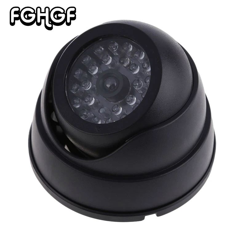 

FGHGF Outdoor CCTV Fake IP Camera Family Surveillance Security Dome Mini Camera Black 26 Flashing LED Light Fake Dummy Camera