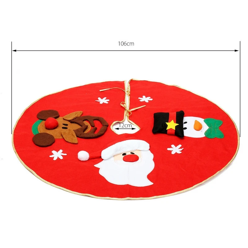 JX-LCLYL Snowman Santa Claus Elk Christmas Tree Skirt Christmas Decoration Supplies 106cm