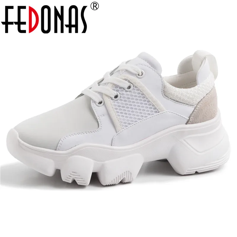 

FEDONAS Top Quality Genuine Leather Women Sneakers 2019 New Fashion Casual Shoes Spring Summer Shoes Woman Flats Flatforms Shoes