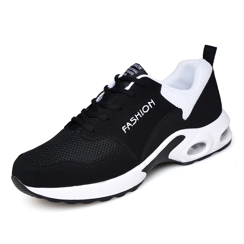 Мужские теннисные туфли унисекс; Мужская Спортивная обувь; дышащие сетчатые кроссовки; Tenis Hombre wo; Мужская обувь; черные кроссовки на подушке - Цвет: Белый