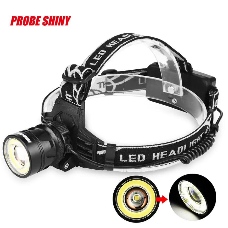 2018 Новый зонд Блестящий 3000Lm T6 + COB LED Zoom перезаряжаемый фонарь для фар|led zoom|flashlight