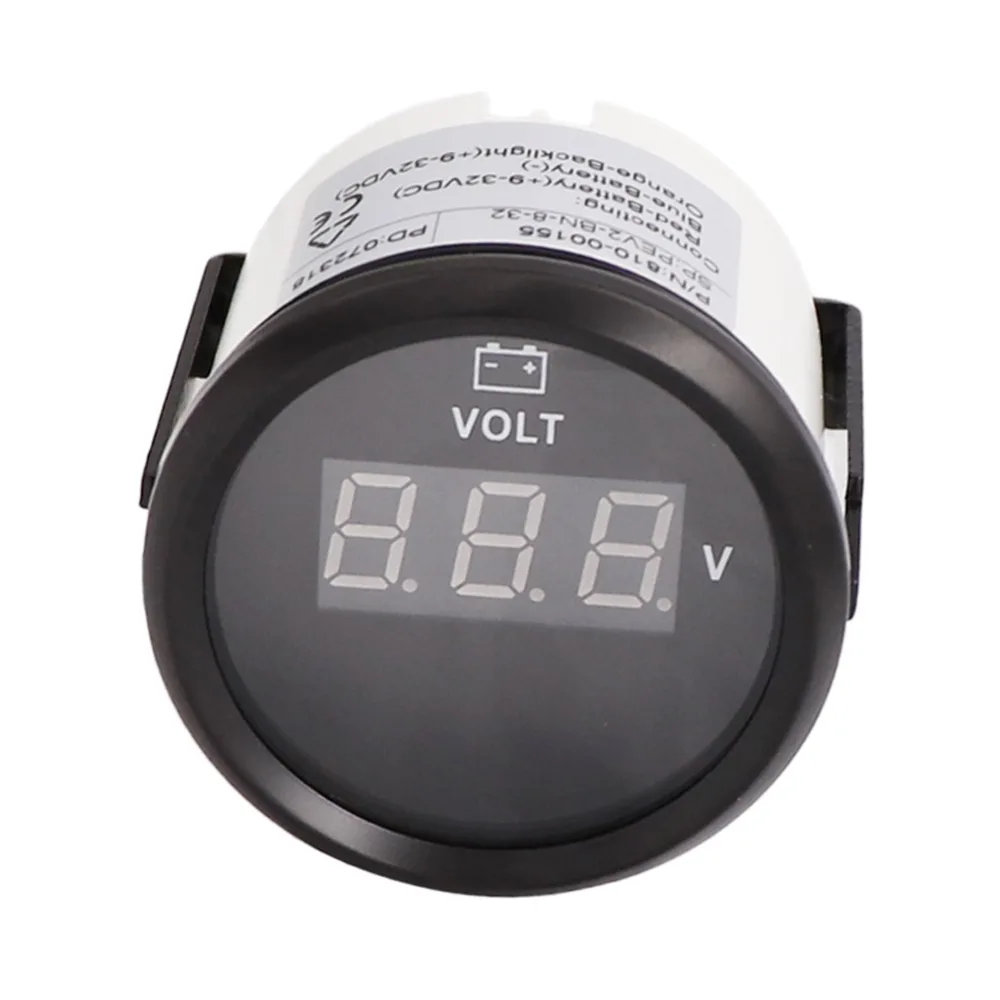 Marine Boat Voltmeter Gauge 52mm Digital Voltage  with 