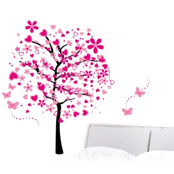 

1-10pcs Large Peach Blossom Tree Sticker Painting Living Room Bedroom Home Store Decoration Waterproof Wall Sticker Plane Mural