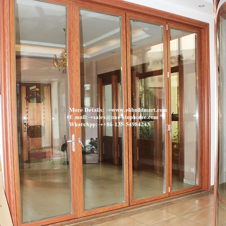 Us 4580 0 Aluminum Frame Interior Tempered Folding Glass Door Customized 3 Or 4 Panes Double Glazed Aluminum Profile Glass Bi Folding Door In Doors