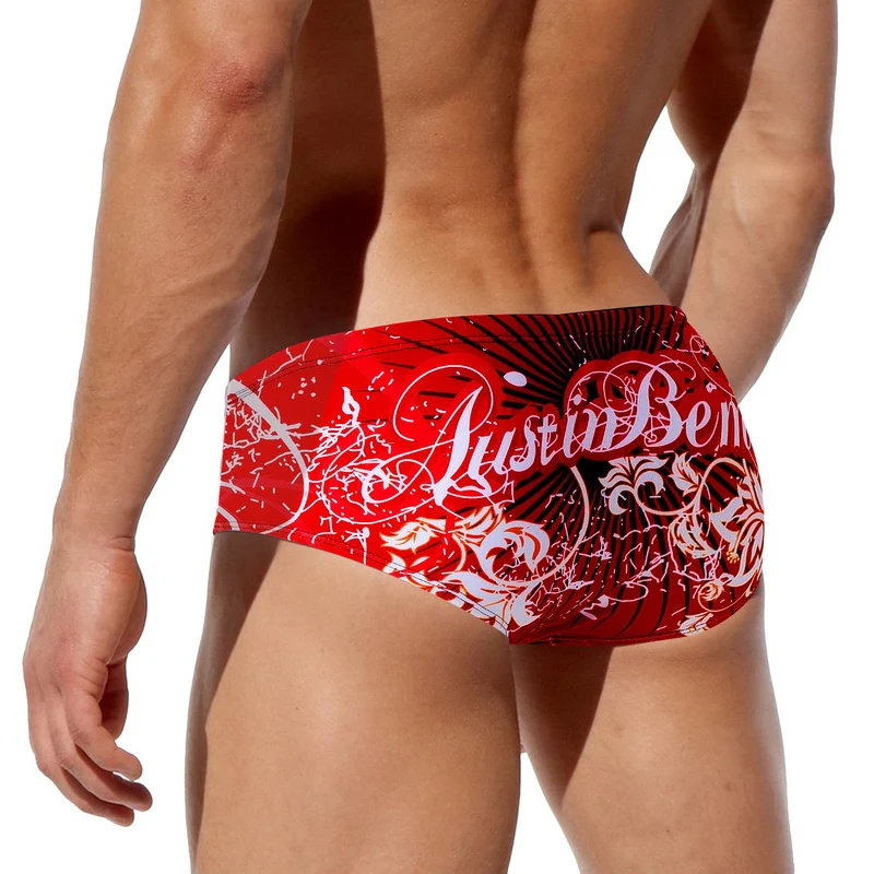 

AUSTINBEM sexy cartoon skeleton print swimwear men sunga masculina hot triangle men swimsuit beach shorts swimming board briefs