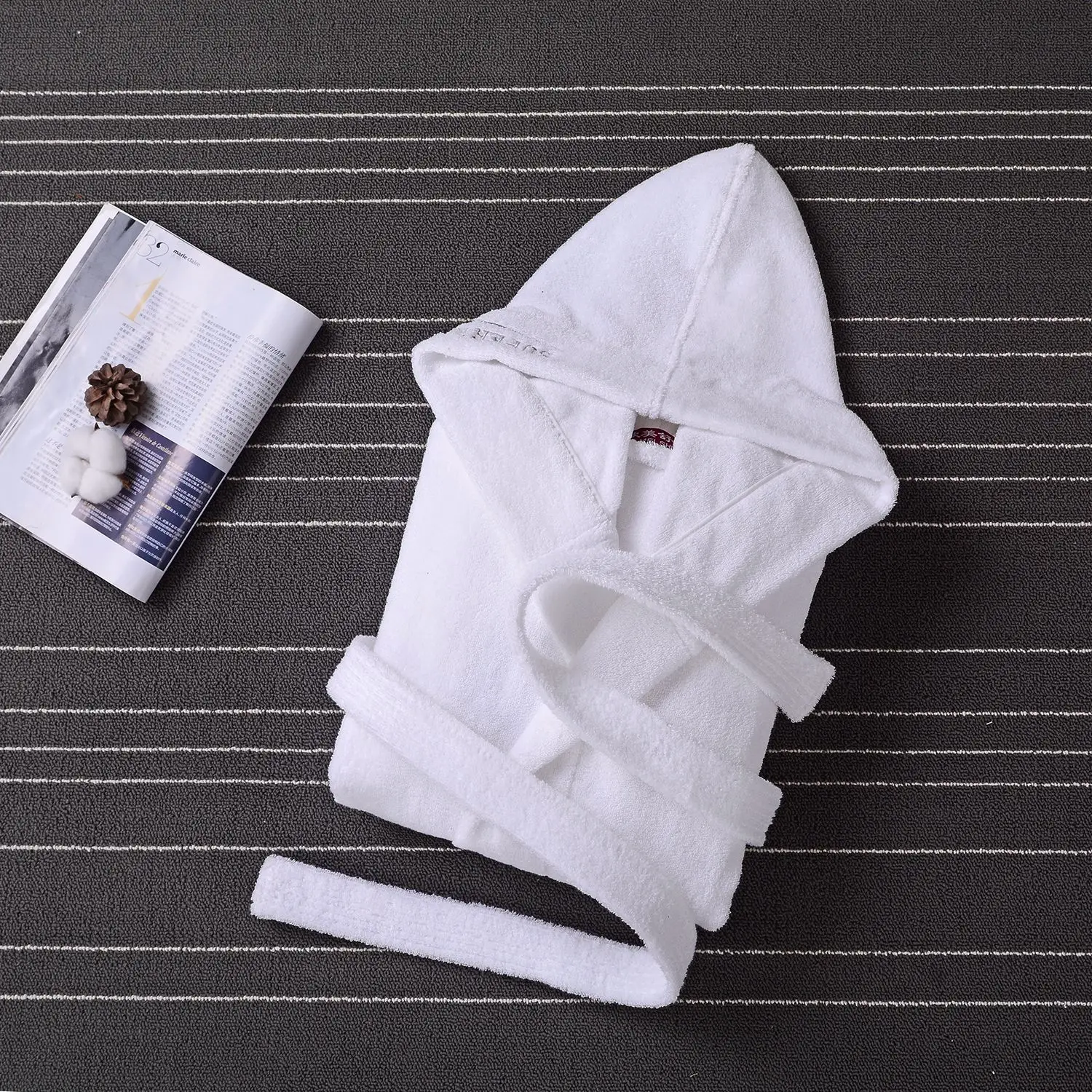 Мужской Халат с капюшоном, зимнее плотное теплое полотенце, флисовое ночное белье для отеля, спа хлопковый банный халат, кимоно, халат, длинная ночная рубашка