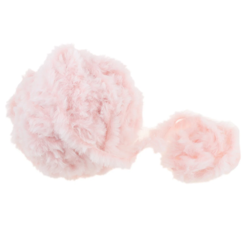 3 Pieces 32 Meters Soft Hand Knitting Artificial Fur Yarn Warm Baby Yarn 14mm Wide for Shawls Scarves Caps