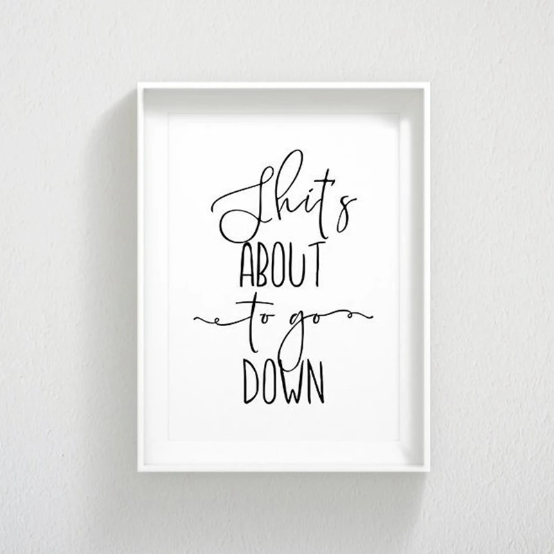 Funny Bathroom Signs Canvas Art Painting Home Decor
