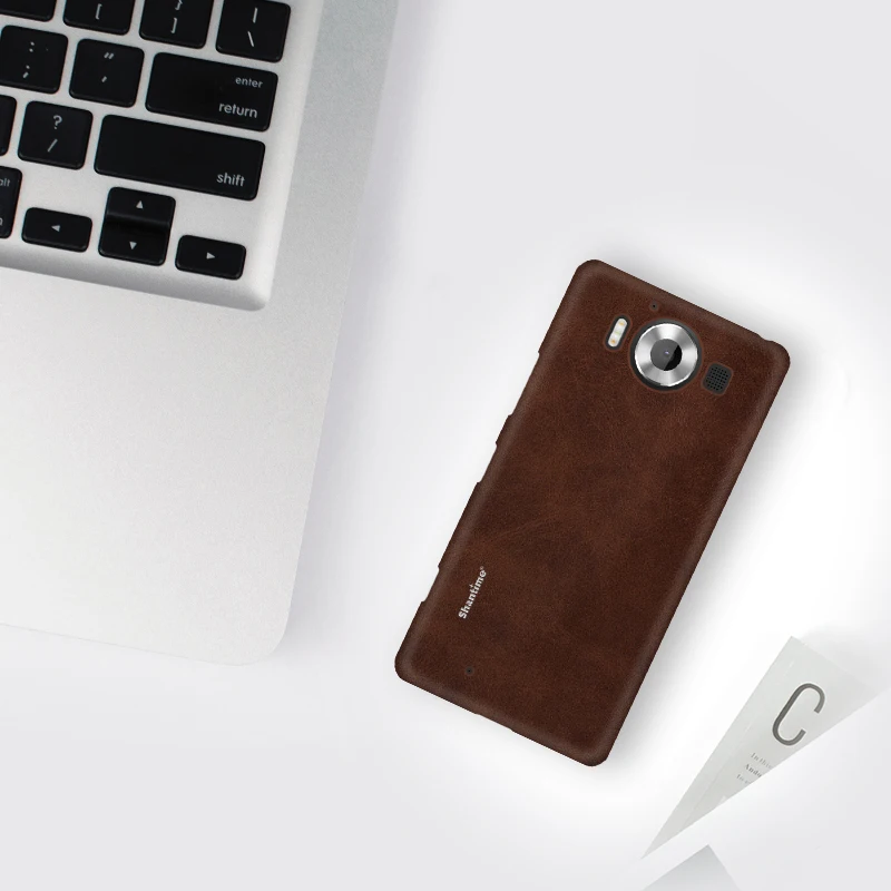 Роскошный Винтажный чехол из искусственной кожи чехол для microsoft Lumia 950 чехол для телефона для Nokia Lumia 950, чехол в деловом стиле - Цвет: Brown