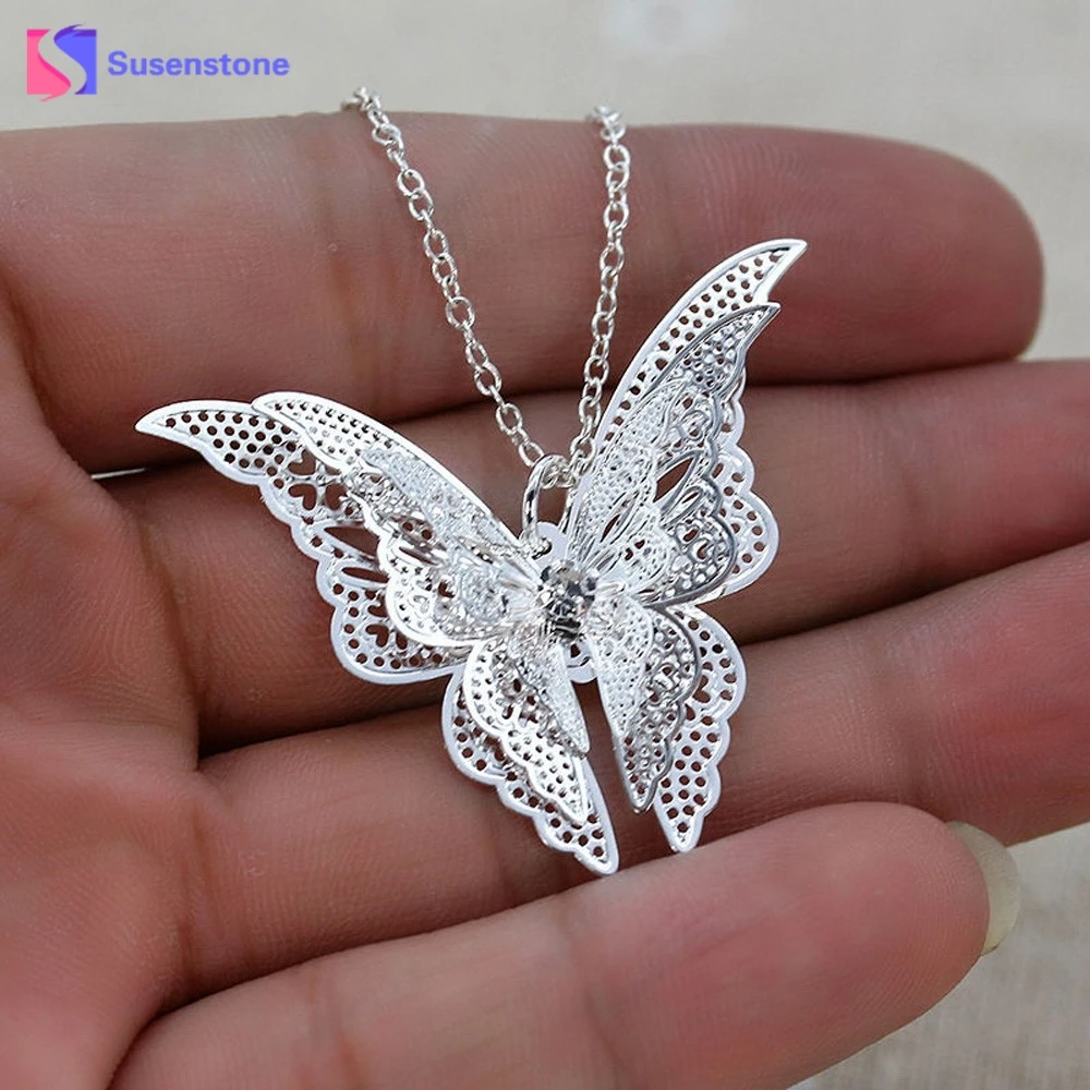 

Wholesale New New Women's Jewelry Butterfly Pendant & Necklace Chain Women Lovely Butterfly Pendant Chain Necklace Jewelry