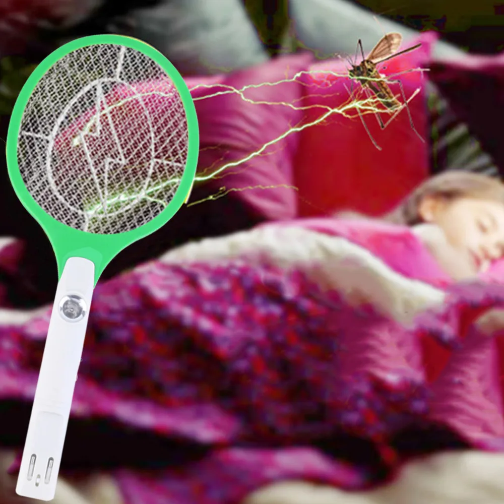 1 шт. Перезаряжаемые светодиодный Электрический насекомое мухи комары электронная мухобойка убийца ракетки 3 трехслойная юбка-сетка безопасности