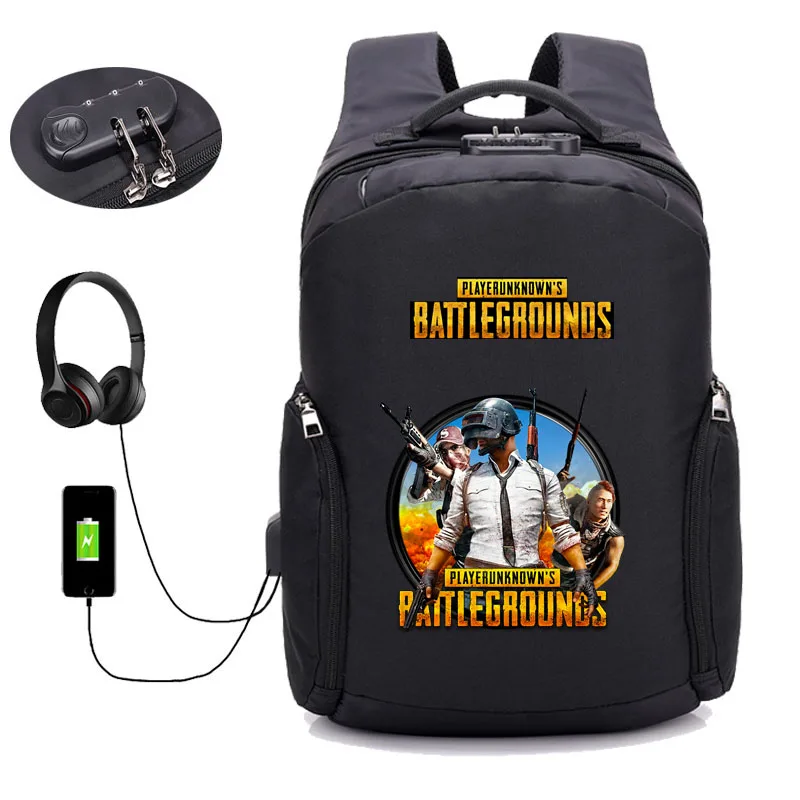 Игровой PUBG плеер unknown's battlegrounds рюкзак usb зарядка Студенческая книжная сумка подростковый ноутбук Противоугонный Рюкзак 16 стиль - Цвет: 12