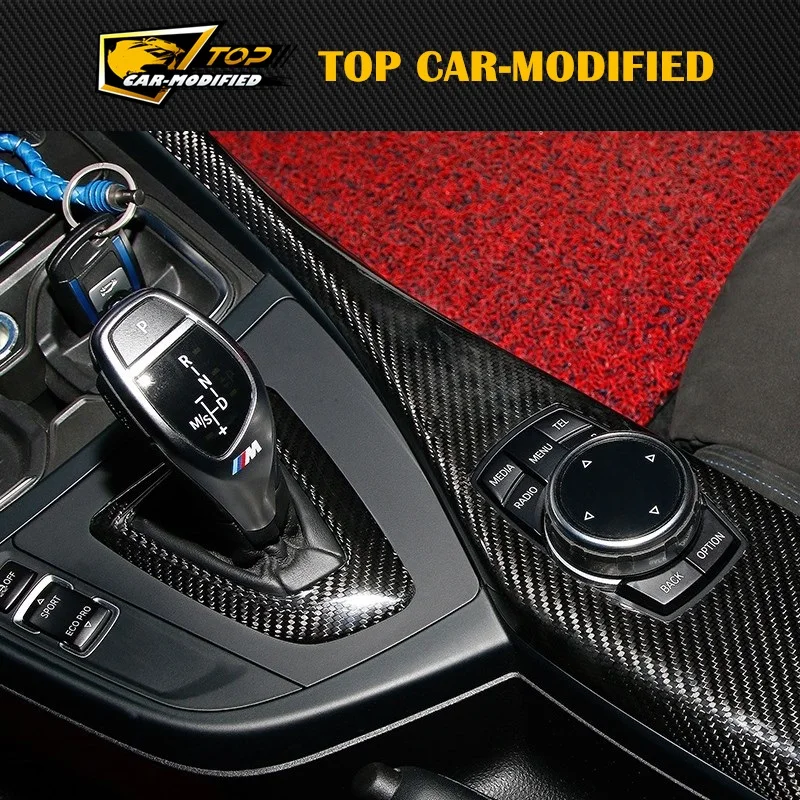 Embellecedores interiores de salpicadero de fibra de carbono para BMW