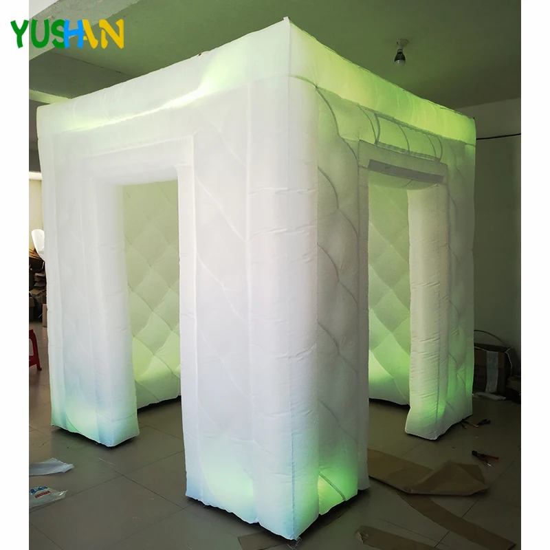 

Newest 2.5m Diamond photo booth wedding backdrop with 2 doors & LED strips Lights Cabin Tent stand For Event Party decoration