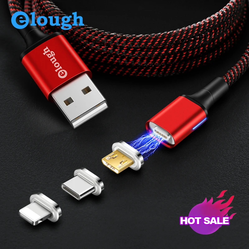 

Elough Espark 3in1 kit Magnetic USB Cable For iphone Micro Type-c Phone Cable Fast charging Micro USB Cable Date Wire For Xiaomi