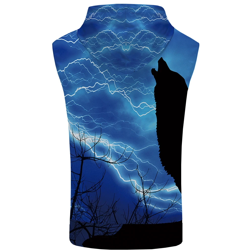 KYKU бренда Wolf худи без рукавов Lightning Singlets звездное небо пальто сексуальный жилет