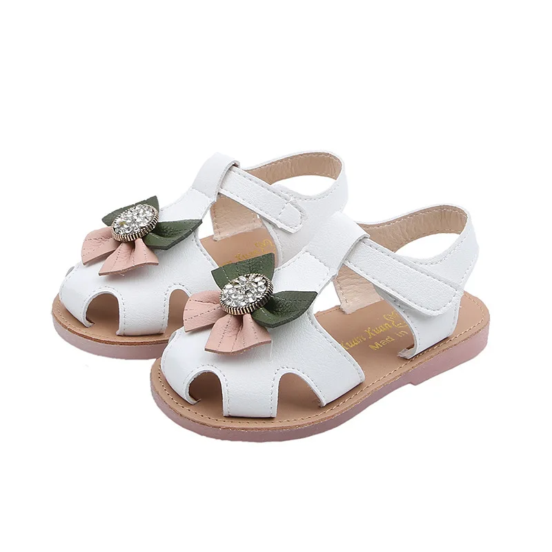 

Kids Baby Girls Sandals Summer Sneakers Children Non-slip Princess Shoes Fashion Soft Bottom Sandals With Bow Girls Beach Shoes