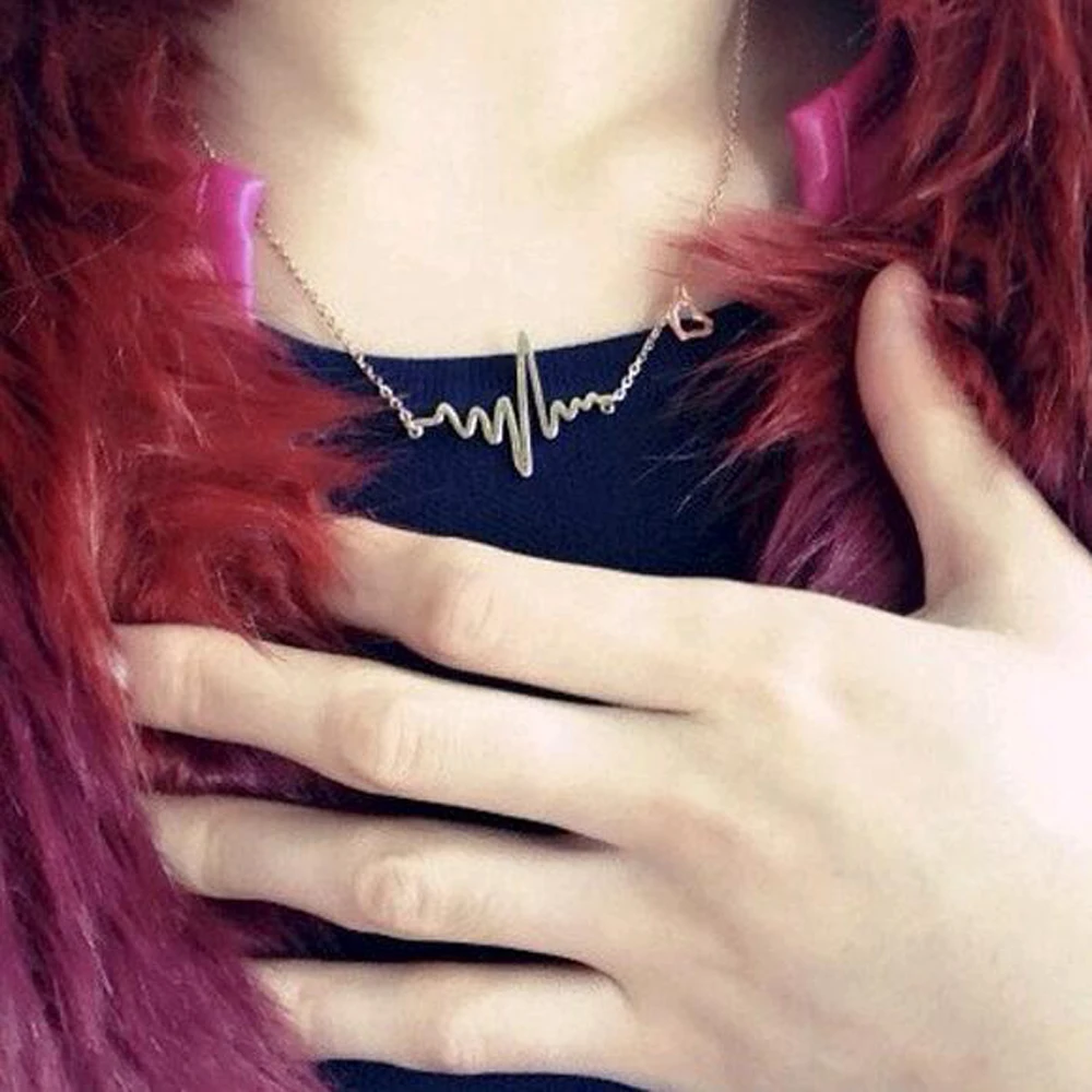 FAMSHIN-2016-Hot-Simple-Wave-Heart-Necklace-Chic-ECG-Heartbeat-Gold-Pendant-Charm-Lightning-Necklace-for (4)
