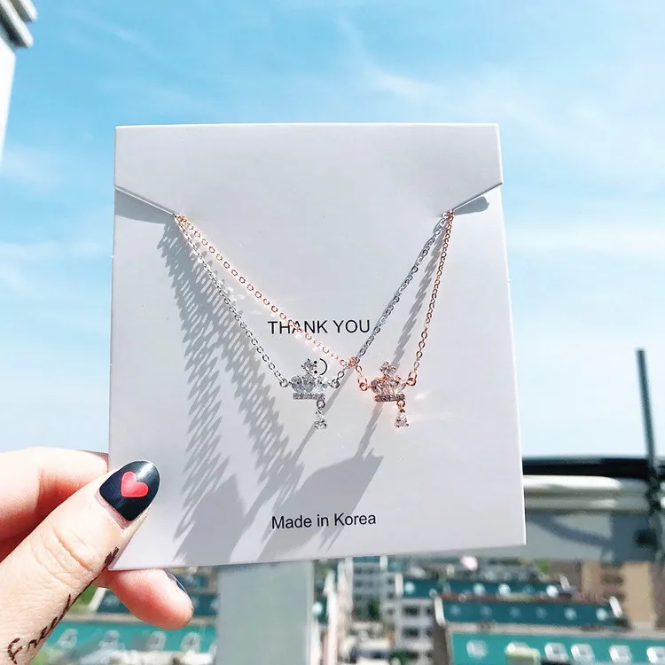crown full cubic zircon necklace women Hypoallergenic fadeless alloy fashion jewelry for women girl gift