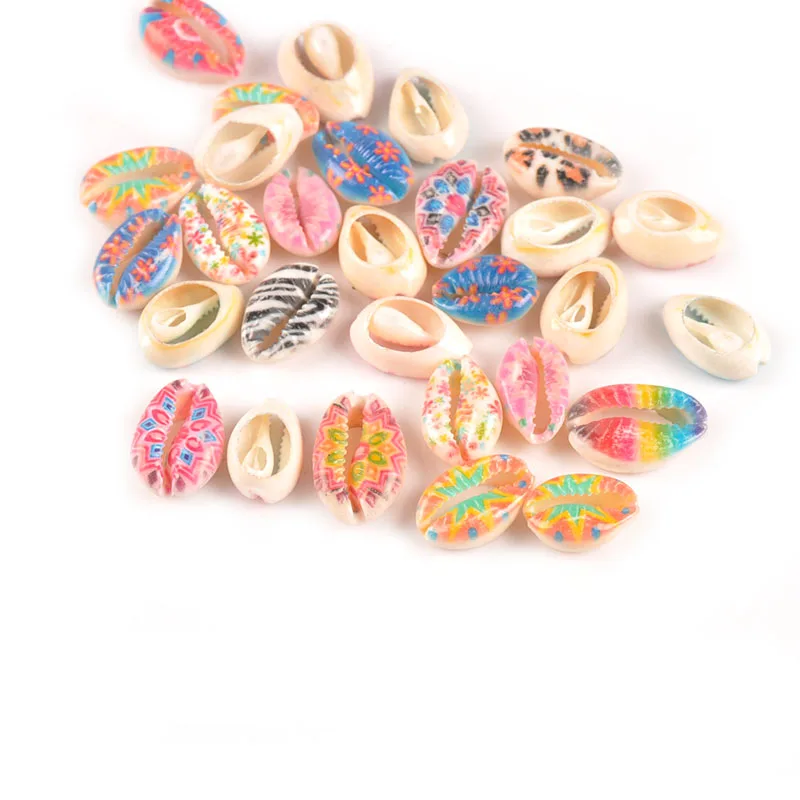 

10pcs Beige Natural Cut Shell Flower Painting For DIY Jewelry Handmade Scrapbook Craft Seashells Nautical Home Decoration TR0328