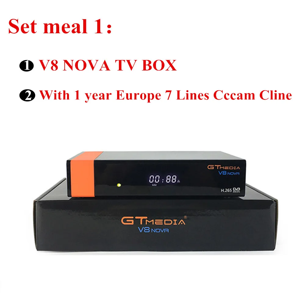 Горячая Распродажа Freesat V8 спутниковый ТВ приемник Gtmedia V8 Nova встроенный Wifi 1 год Clines для Испании DVB-S2 Full HD H.265 Sat декодер - Цвет: v8-nova