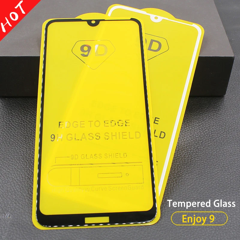 9D Full Glue Cover Tempered Glass Huawei Enjoy 9 Screen Protector Phone Film sFor 6.26&quotInch | Мобильные телефоны и