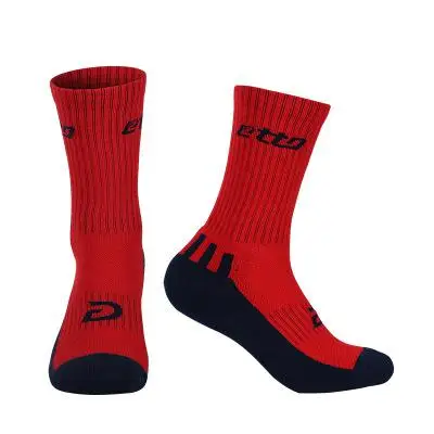 Etto качественные мужские утолщенное полотенце противоскользящие футбольные носки женские дышащие дезодоранты футбольные Sox хлопковые спортивные носки HEQ102 - Цвет: red